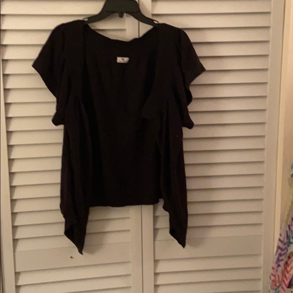 Black short sleeve cardigan